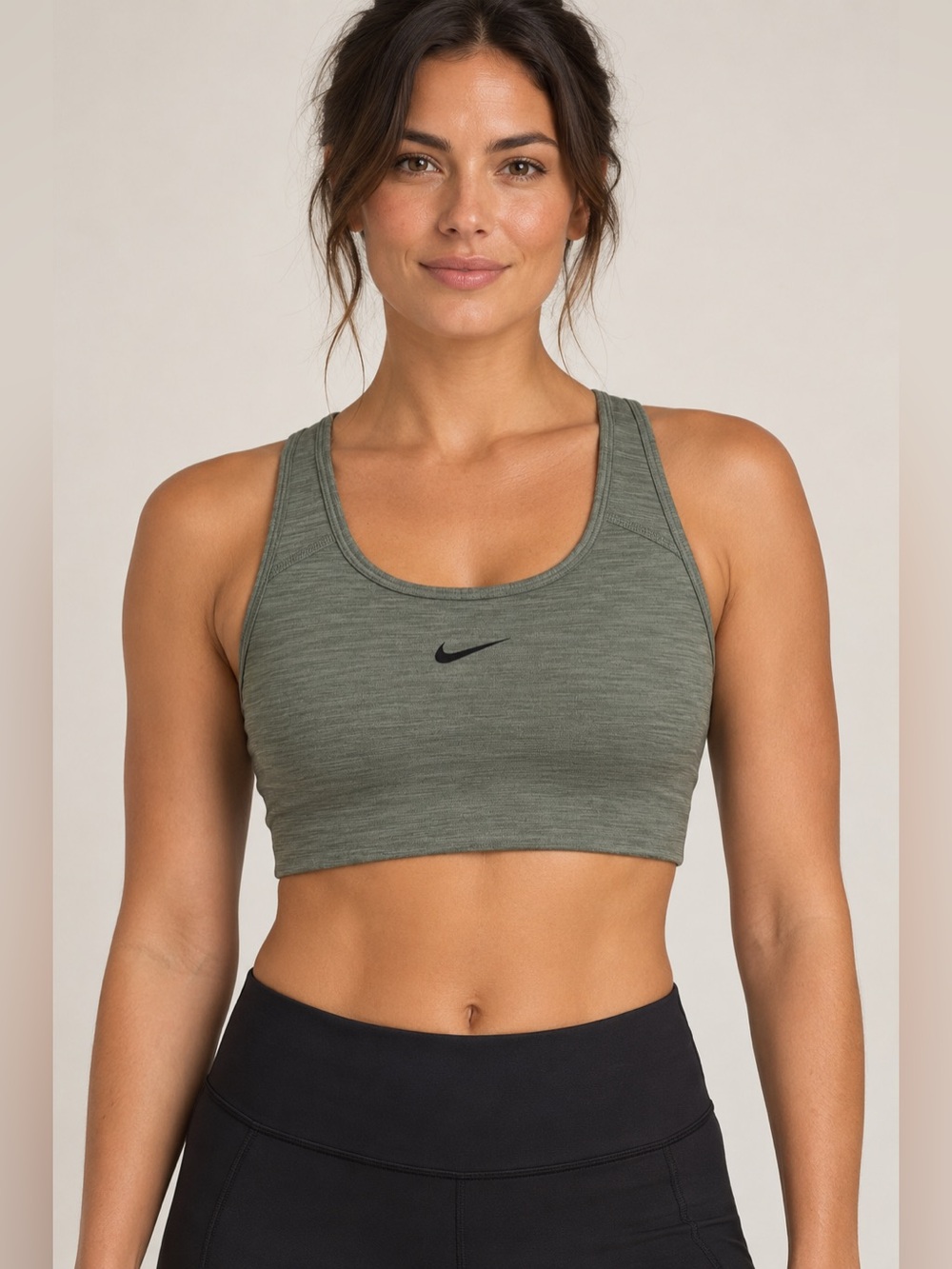 Nike | Dri-FIT Heathered Grey Racerback Sports Bra Workout Top - Size Small